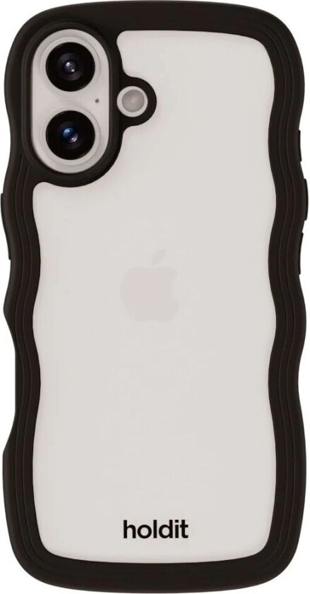 Holdit iPhone 16 Plus Wavy Deksel - Svart / Transparent