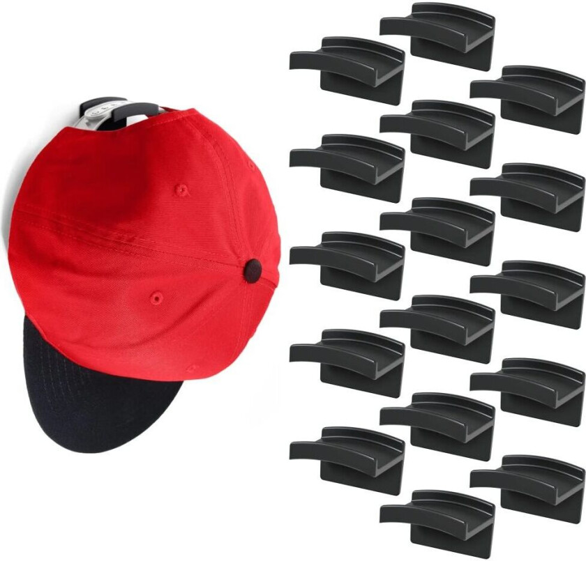 Nsf 10 stykker Lim Hatt Rack Display kroker for vegg dør baseball hette holder skap oppbevaring organisator sterk hette henger