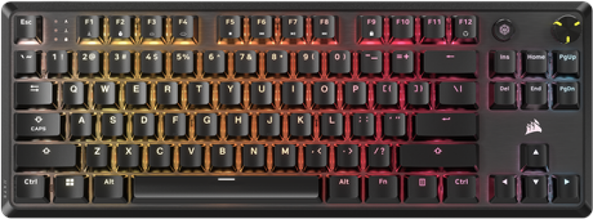 K70 Core TKL - Gamingtastatur - Uten numpad - Amerikansk Engelsk - Svart