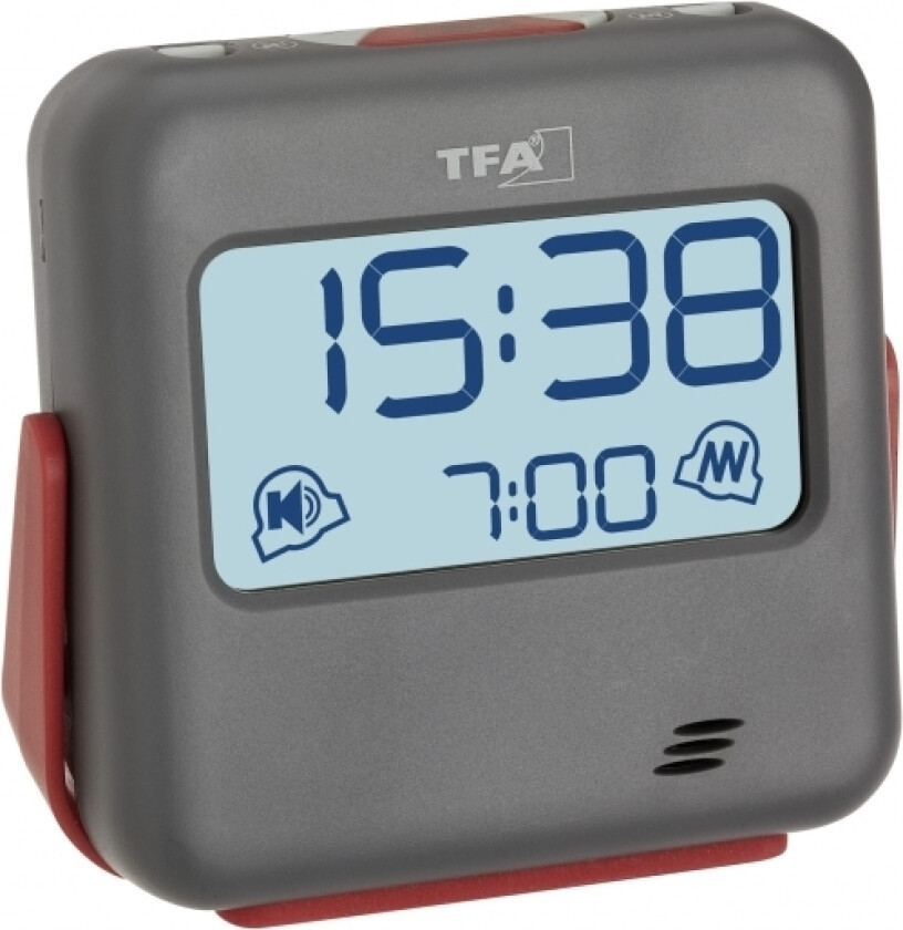 Tfa-Dostmann 60.2031.10, Digital Vekkerklokke, Firkant, Grå, Rød, Plast, 12/24H, Alle Kjønn