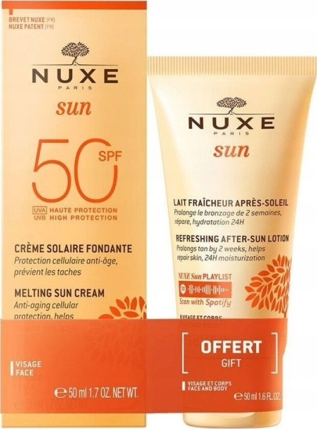 Set : Sun Melting, Sunscreen Cream, For Face, Spf 50, 50 Ml + Sun, Sun Protection, After-Sun Lotion, 50 Ml For Women
