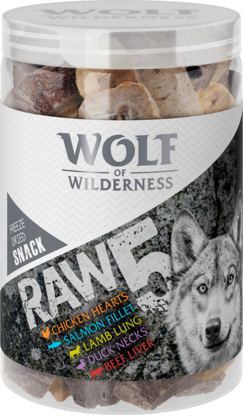 Økonomipakke Wolf of Wilderness RAW - Frysetørkede premiumsnacks - Mix (3 x 150 g)