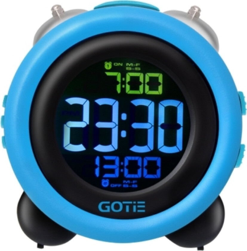 Gotie Gbe-300N, Digital Vekkerklokke, Sort, Blå, Metall, Plast, Lcd, Batteri, 3Xaaa