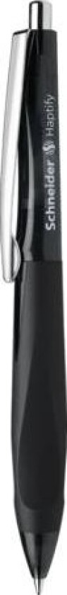 Schneider Schreibgeräte Haptify, Klips, Uttrykkbar Kulepenn Med Hengefeste, Gjenfyllbar, Sort, 10 Stykker, Medium