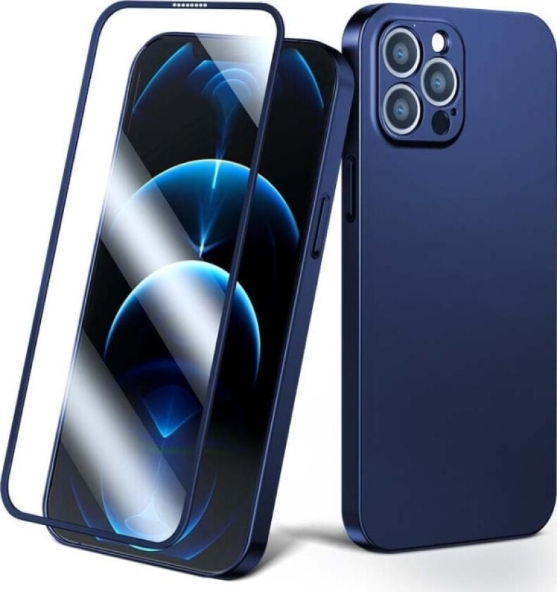 360 Full Case-Deksel For Iphone 13 Pro Max Bak- Og Frontdeksel + Herdet Glass Blå (Jr-Bp928 Blå)