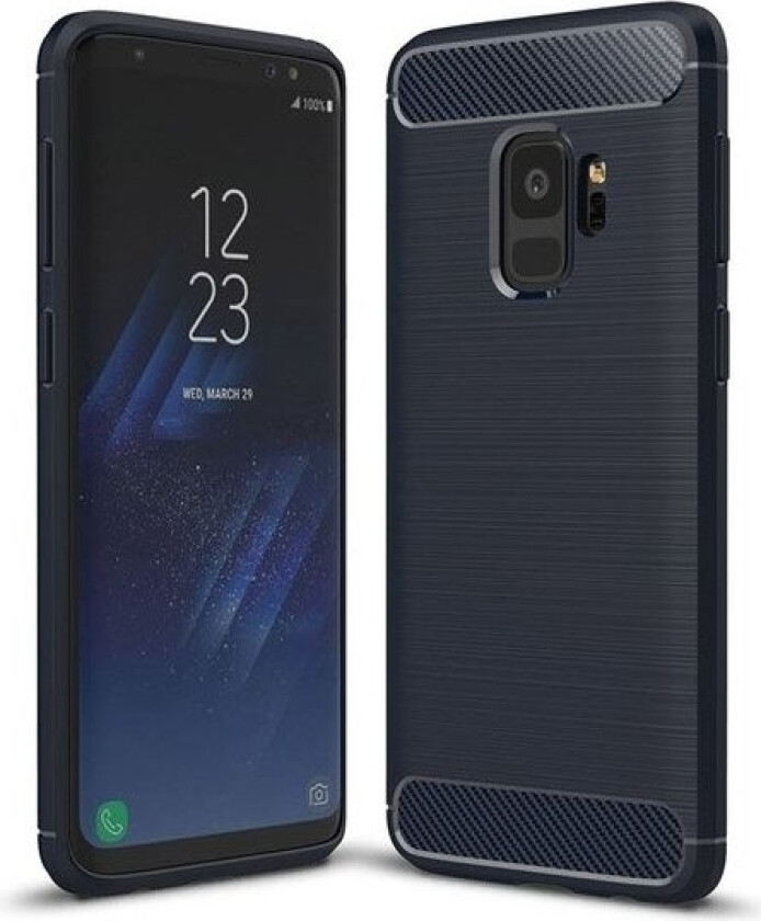 Carbon Case Fleksibelt Deksel Til Samsung Galaxy S9 G960 Blå