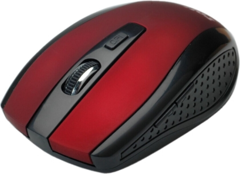 Roline 18.01.1087, Ambidekstriøs, Optisk, Rf Kabel-Fri, 1600 Dpi, Sort, Rød