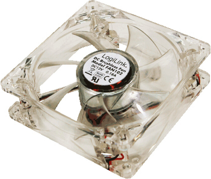 Logilink Pc Case Fan, Vifte, 8 Cm, 32,6 Db, Gjennomsiktig