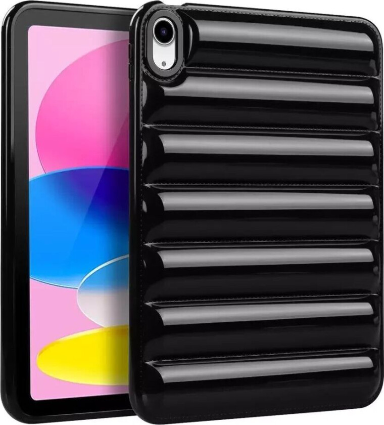 iPad 10.9" (2022) Fleksibelt TPU Plast Deksel - Riller - Svart