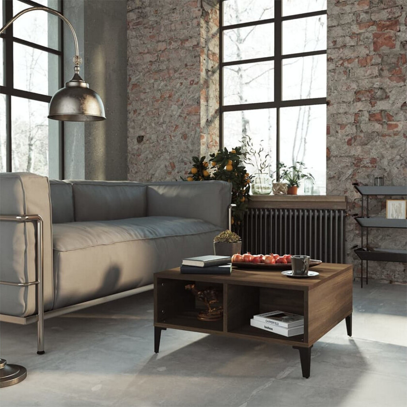 Salongbord brun eik 60x60x30 cm sponplate - Brun