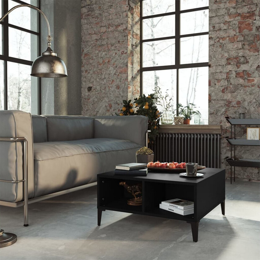 Salongbord svart 60x60x30 cm sponplate - Svart