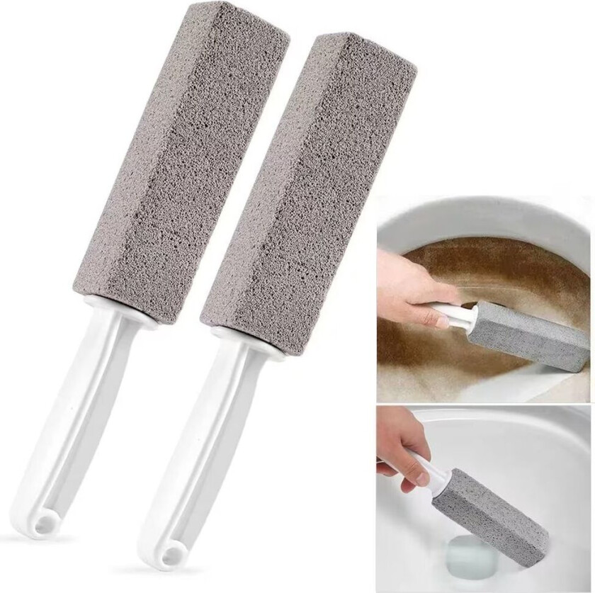 2-Pack toalettbørste med naturlige pimpsteiner