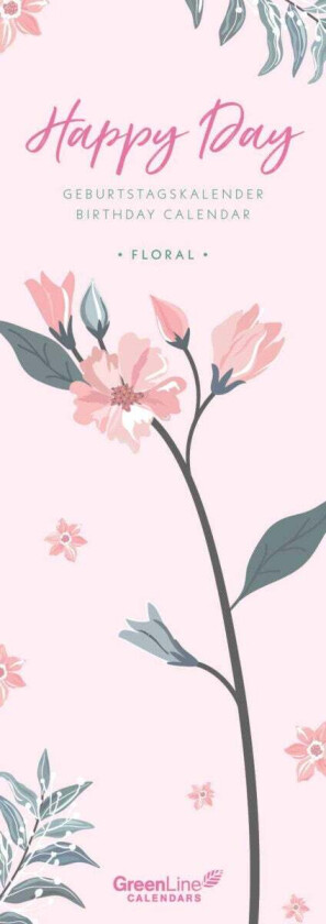 Kalender 2025 Green Line Floral 15x42cm