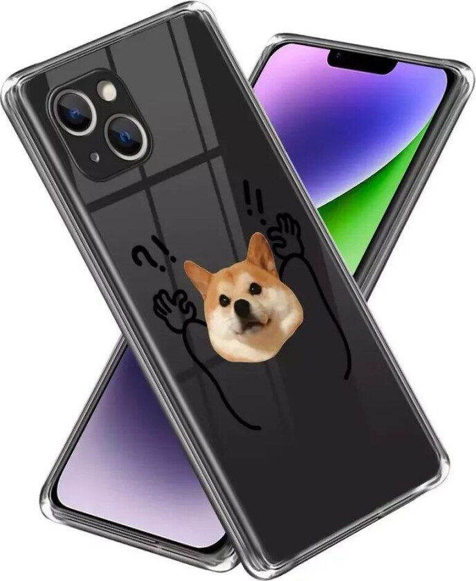 iPhone 14 Fleksibelt Plastdeksel Gjennomsiktig m. Trykk - Overgi Hund
