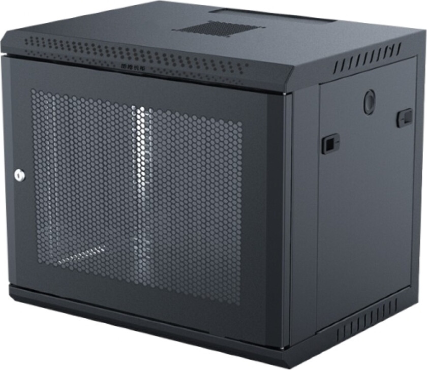 19" Koblingsskap Toten, 9U, 600X450, Perforert Dør, Sort / W364099001 / 19-W6409p