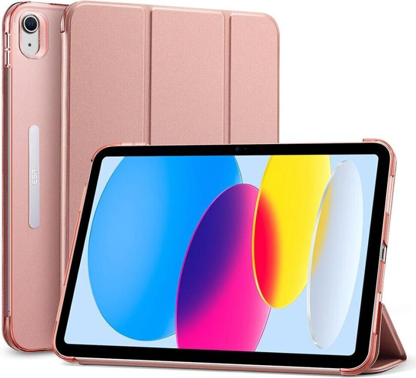 iPad 10.9" (2022) ESR Ascend Tri-Fold Flipdeksel - Kunstskinn - Rose Gold
