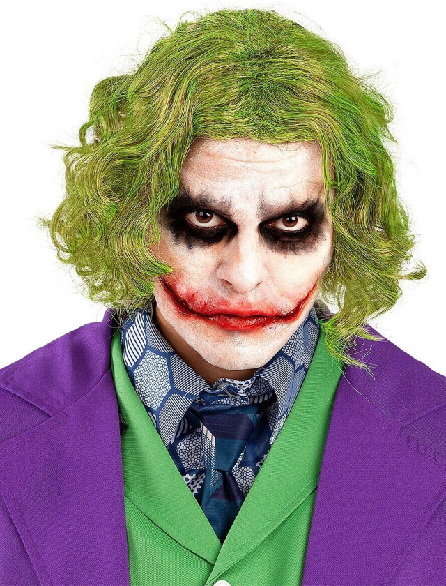 Funidelia Joker parykk - The Dark Knight OFFISIELL til mann ▶ Superhelt, DC Comics, Skurker, tilbehør til kostymer