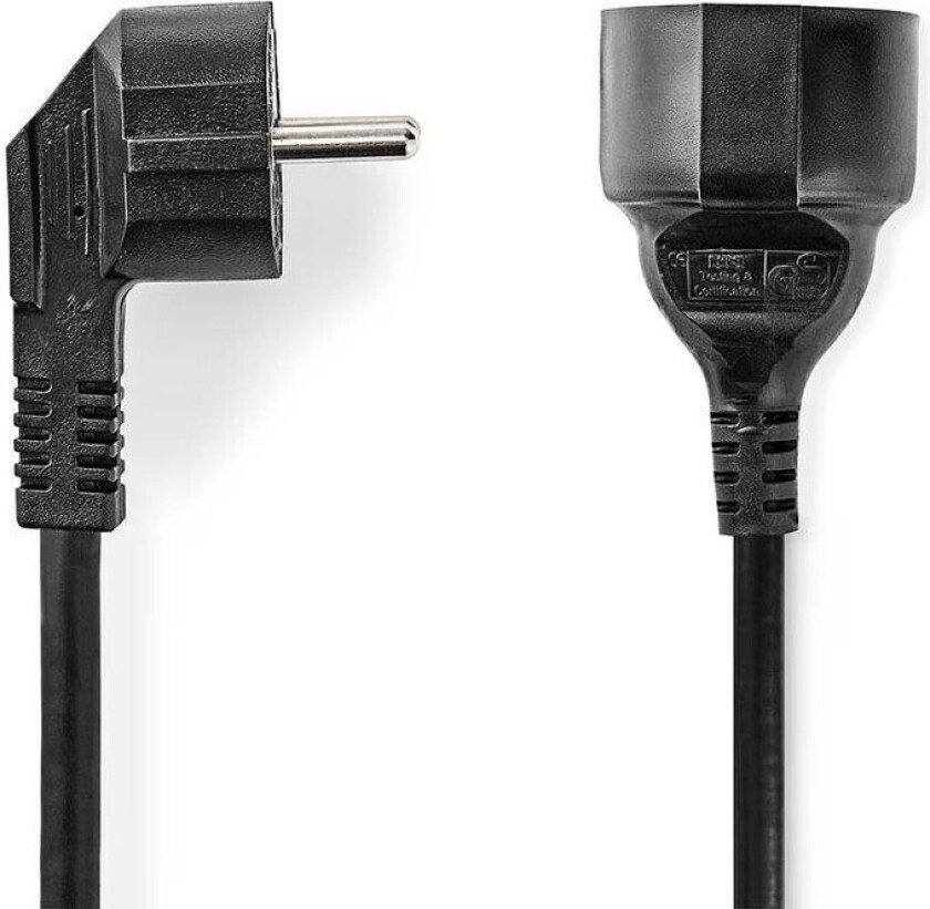 Fujtech skjøteledning (Type F) - 1 uttak, svart - 1,5m