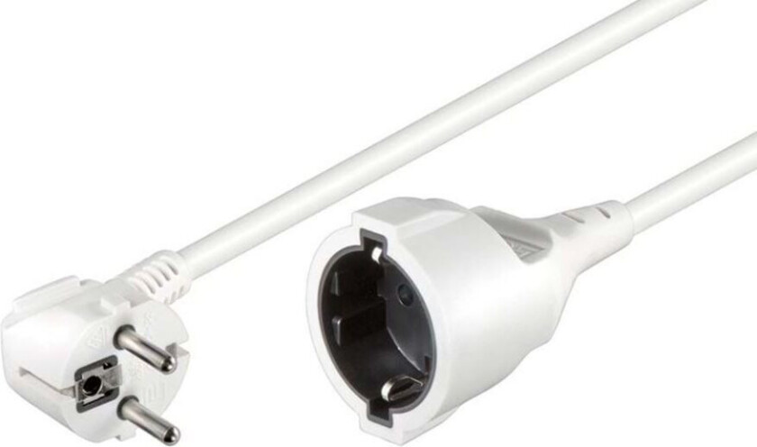 Fujtech Skjøteledning (Type F) - 1 uttak, Hvit - 10m