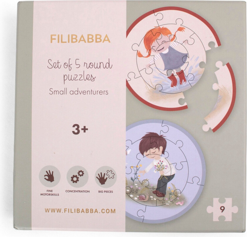 - Set of 5 round puzzles - Small adventurers - (FI-03321)