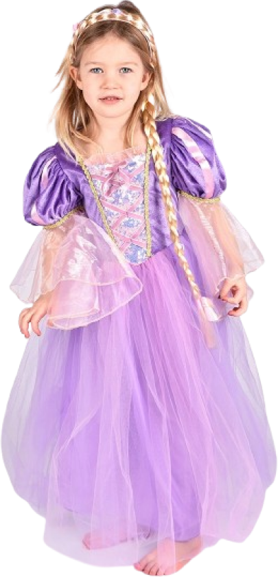 Bilde av - Princess Dress w. Braid - Purple (110-116 cm) (F66622)