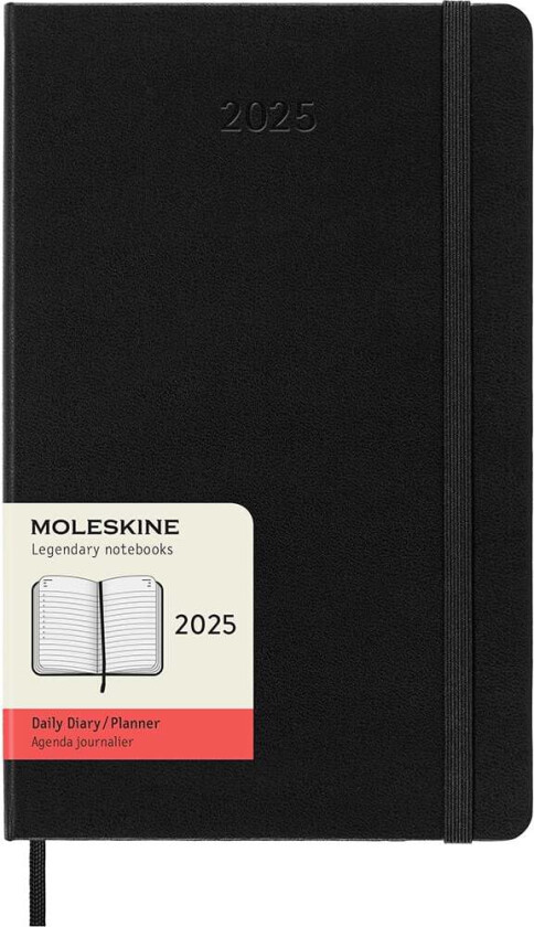 Kalender Moleskine 2025 Hard L Dag Sort
