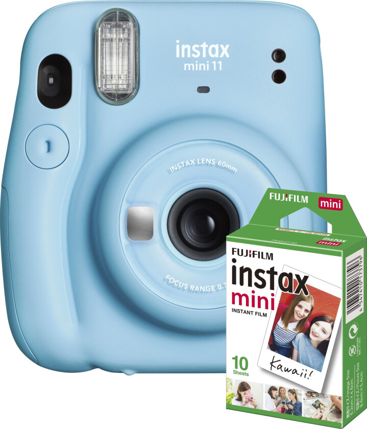 Instax Mini 11 kompaktkamera (blå, 10 bilder inkl.)