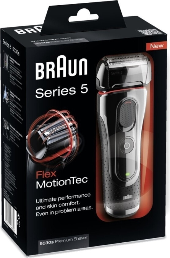 Braun Series 5 5030S - Barbermaskin - Trådløs - Rød/Svart