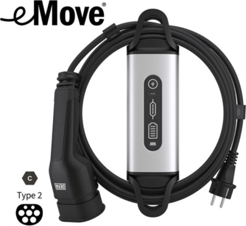 Defa Emove 6A Transportabel Lader Til 230V, 6M Kabel