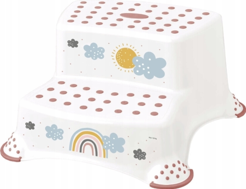 Barnetrinn Krakk "Igor Rainbow", To-Trinns, Hvit Med Trykk, Lastekapasitet: 120 Kg, Med Anti-Skli Føtter, Laget Av - 1 Stk (1003110029700)