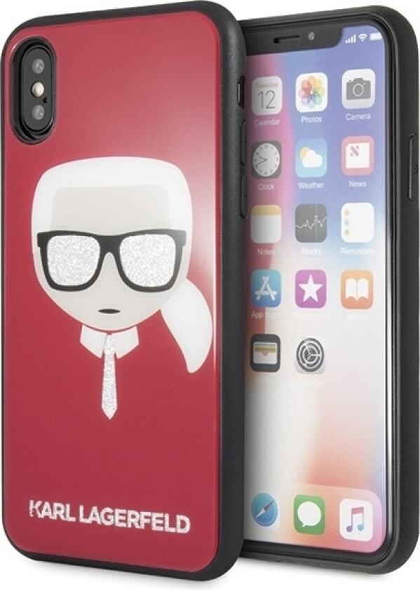 Deksel Iphone X / Xs Klhcpxdlhre Rød Hard Deksel Ikonisk Ikonisk Glitter Karls Hode