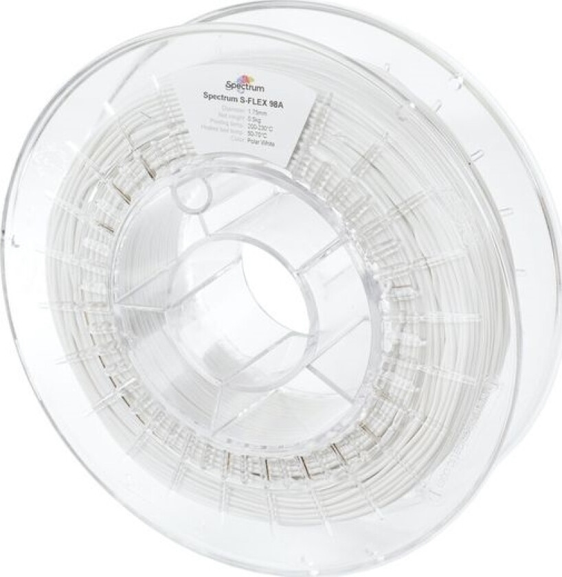 Spectrum Filaments 80521 S-Flex 98A Filament Tpu Fleksibel 1.75 Mm 500 G Polar White, Polarhvid, Hvid 1 Stk