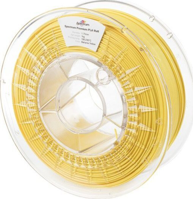 Spectrum Filaments 80242 Pla Matt Filament Pla-Mat Mat 1.75 Mm 1000 G Bahama Yellow, Gul (Mat) 1 Stk
