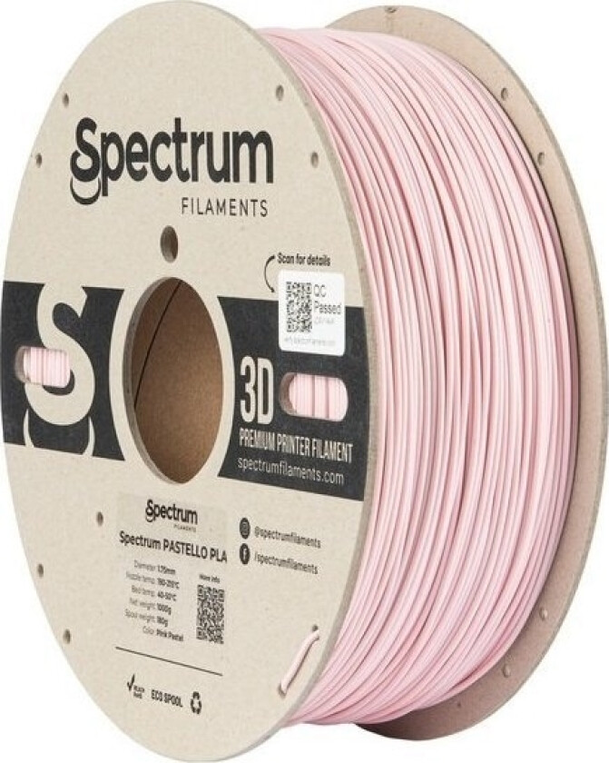 Spectrum Filaments 80709 Pastello Pla Filament Pla-Plast Mat 1.75 Mm 1000 G Pink Pastel, Pink, Pastel 1 Stk