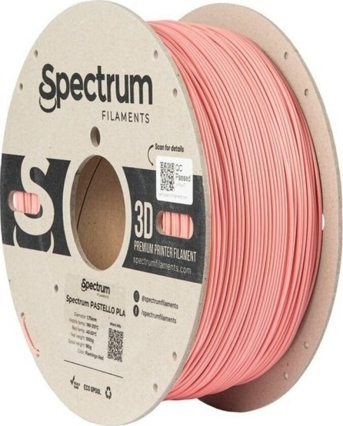 Spectrum Filaments 80730 Pastello Pla Filament Pla-Plast Mat 1.75 Mm 1000 G Flamingo Red, Rød, Pastel 1 Stk