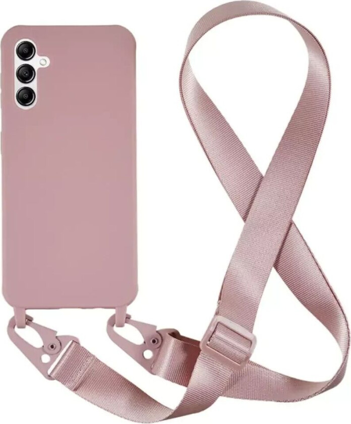 Samsung Galaxy A14 (5G) Fleksibelt Plastdeksel med Stropp - Rosa