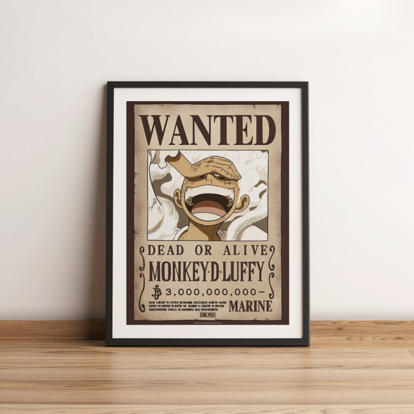 Plakat 52 x 38 cm Wanted Luffy Wano | Supernerds.no - Norsk Nettbutikk
