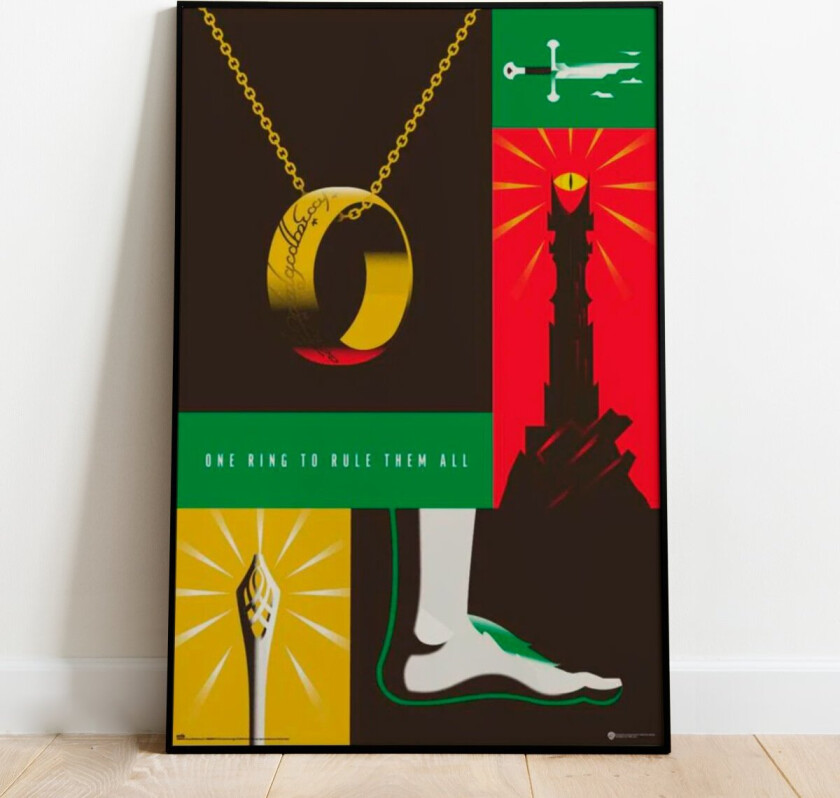 Plakat One Ring To Rule Them All - 91,5 x 61 cm | Supernerds.no - Norsk Nettbutikk