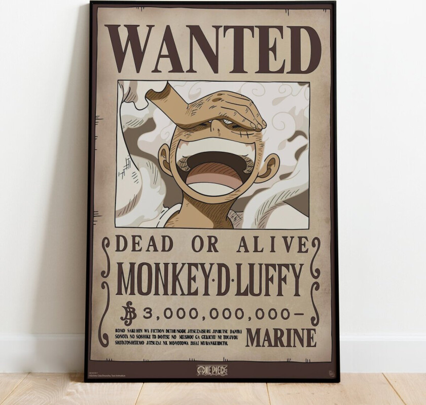 Plakat Wanted Luffy Wano - 91,5 x 61 cm | Supernerds.no - Norsk Nettbutikk