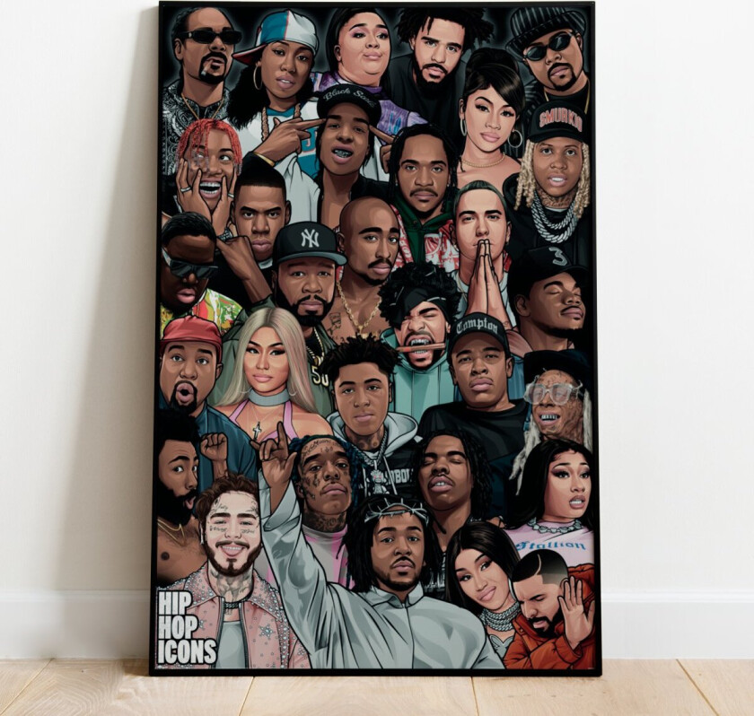 Hip Hop Icons Plakat - 91,5 x 61 cm | Supernerds.no - Norsk Nettbutikk