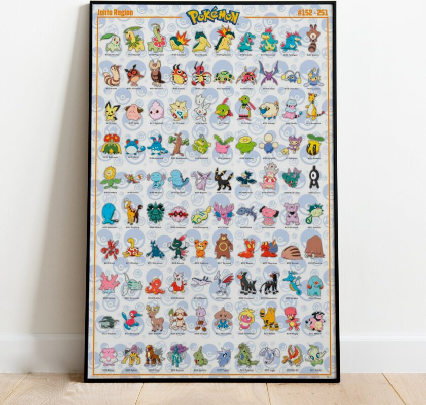 Plakat Johto - 91,5 x 61 cm | Supernerds.no - Norsk Nettbutikk
