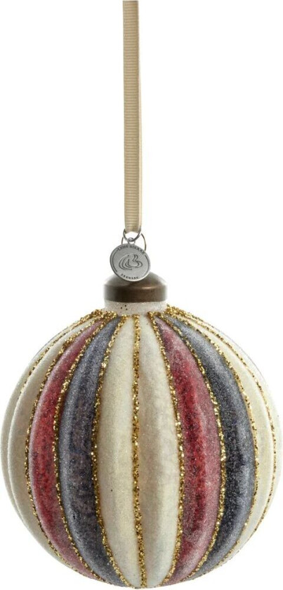 Noville juletrekule Ø 10 cm White-dark grey-Pomegranate