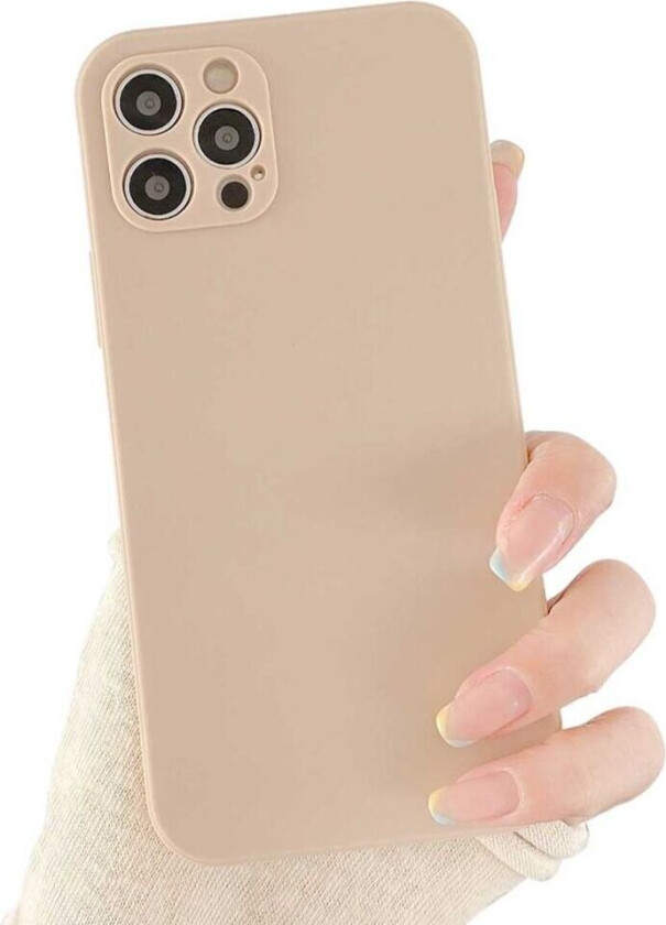 iPhone 13 mobile skjell med objektivdeksel 1 mm tynn tpu beige