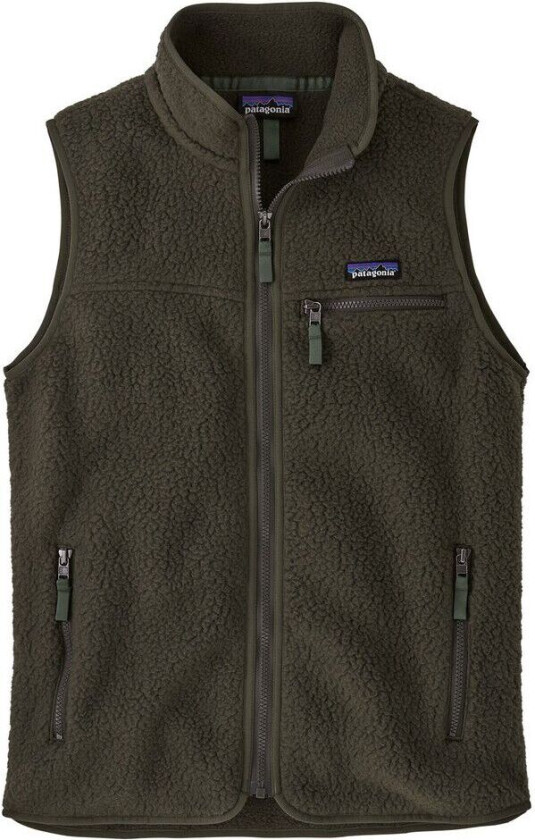 Women's Retro Pile Vest Pine Needle Green XL