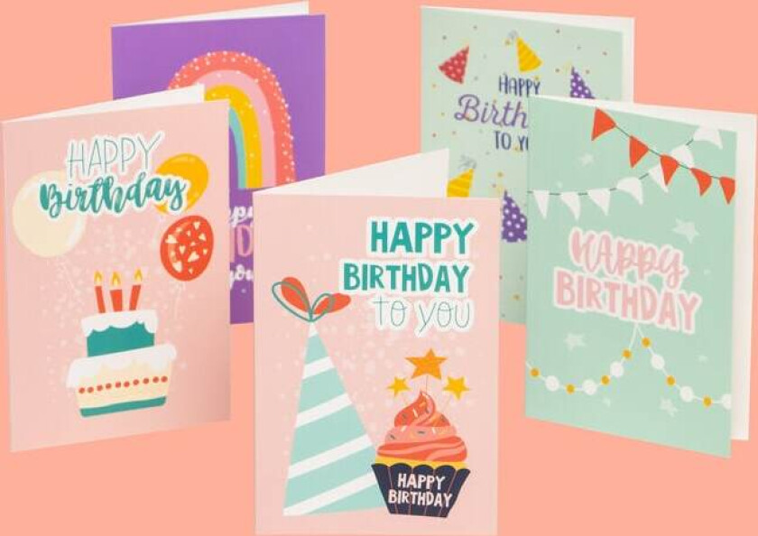 Bursdagskort "Happy Birthday To You" - 10-pakning