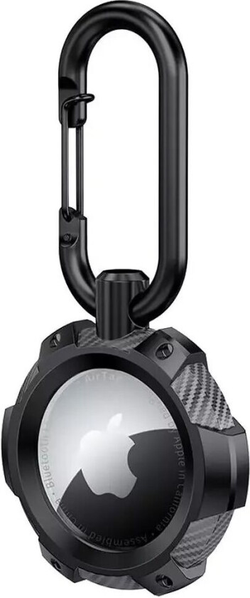 Tech-Protect AirTag Deksel med Karabinkrok - Carbon Design - Svart