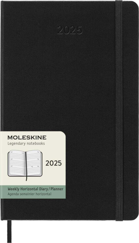 Kalender Moleskine 2025 Hard L Uke Hor Sort