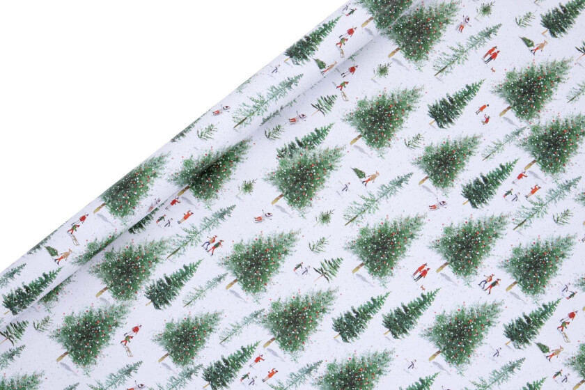 Gavepapir 4m Snowy Hillside Tree