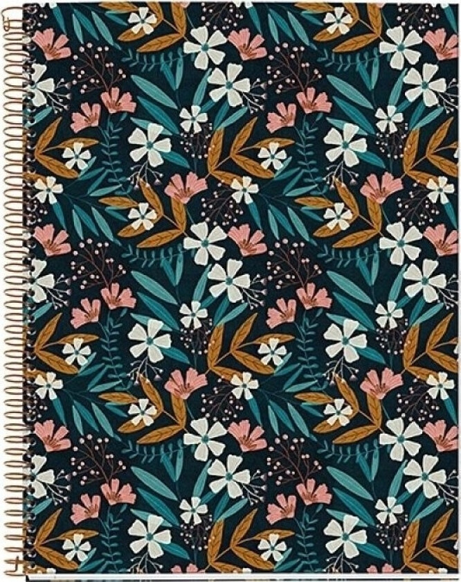 Circle Notatbok Nb-4, A4, 120 Ark, Rutete, Blomster, Markblomster, Blanding Av Farger