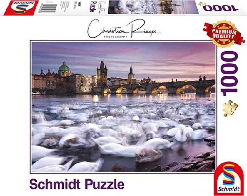 Puzzle - Christian Ringer: Prague - Swans (1000 pieces) Gulv
